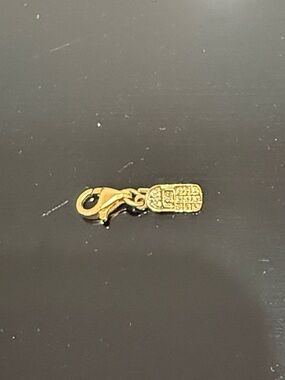 14k Gold Lobster Clasp cell phone Charm with natural diamond accents